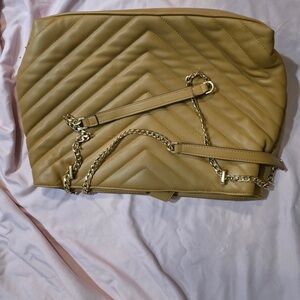 Elegant Tan Quilted Women's Bag